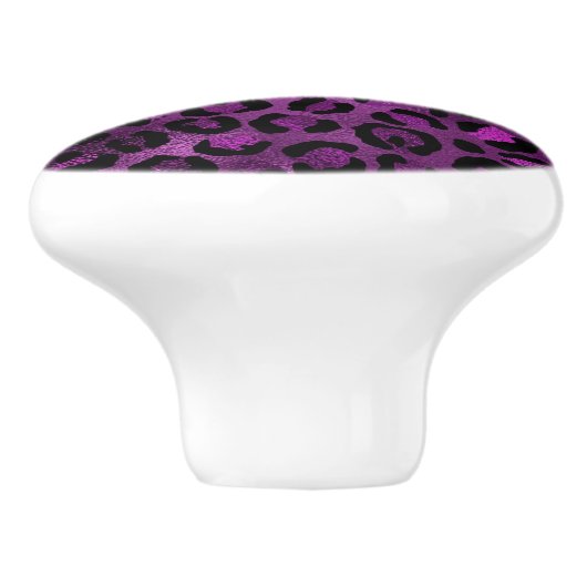 Purple and Gold Leopard Series Design 3 Keramikknauf (Seitenansicht)