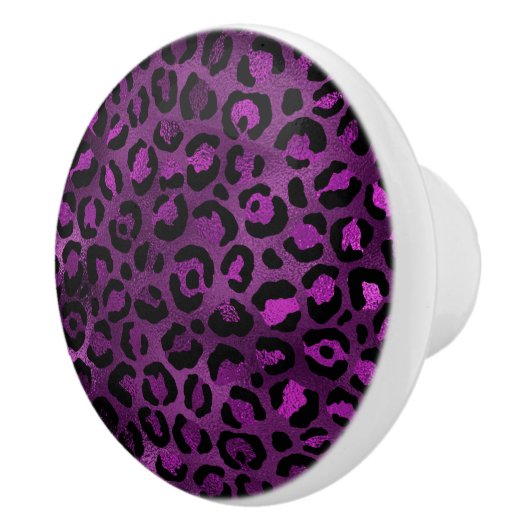 Purple and Gold Leopard Series Design 3 Keramikknauf (Rechts)