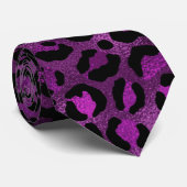 Purple and Gold Leopard Series Design 3 Krawatte (Gerollt)