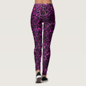 Purple and Gold Leopard Series Design 3 Leggings (Rückseite)
