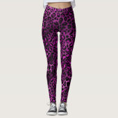Purple and Gold Leopard Series Design 3 Leggings (Vorderseite)