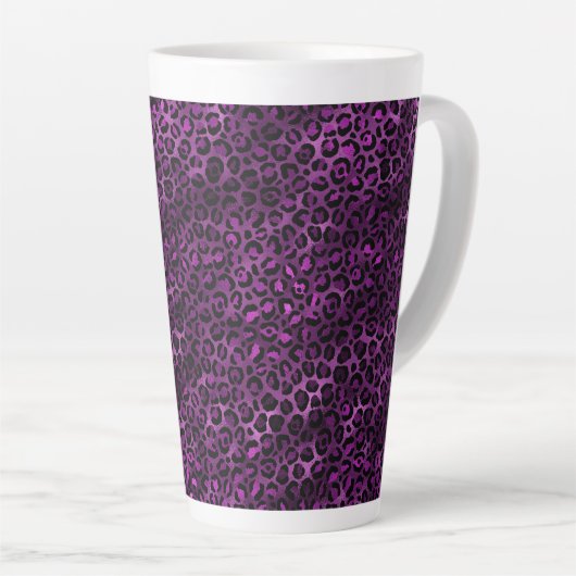 Purple and Gold Leopard Series Design 3 Milchtasse (Rechte Ecke)