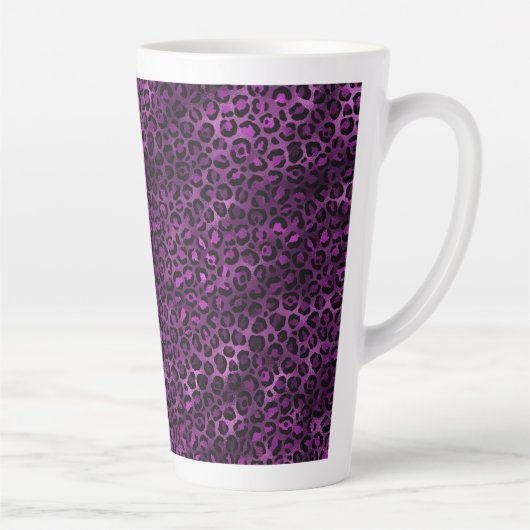 Purple and Gold Leopard Series Design 3 Milchtasse (Rechts)