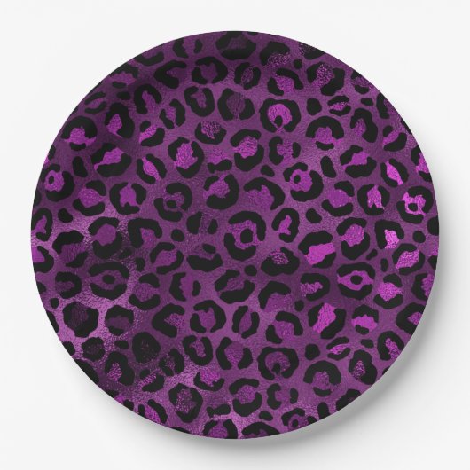 Purple and Gold Leopard Series Design 3 Pappteller (Vorderseite)
