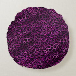 Purple and Gold Leopard Series Design 3 Rundes Kissen