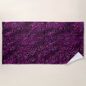 Purple and Gold Leopard Series Design 3 Strandtuch (Vorderseite)