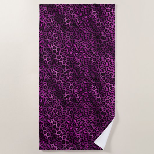 Purple and Gold Leopard Series Design 3 Strandtuch (Vorderseite)