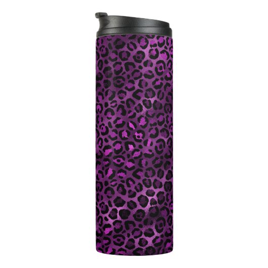 Purple and Gold Leopard Series Design 3 Thermosbecher (Nach rechts gedreht)