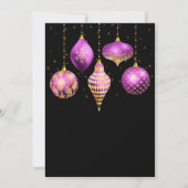 Purple and Gold Ornaments Christmas Party Einladung (Rückseite)