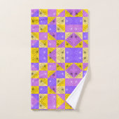 Purple and gold summer floral seamless pattern badhandtuch set (Handtuch)