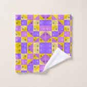 Purple and gold summer floral seamless pattern badhandtuch set (Waschlappen)