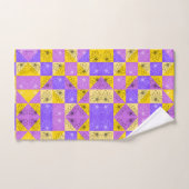 Purple and gold summer floral seamless pattern badhandtuch set (Handtuch)