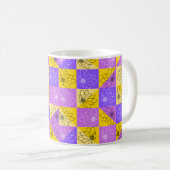 Purple and gold summer floral seamless pattern kaffeetasse (VorderseiteRechts)