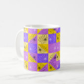 Purple and gold summer floral seamless pattern kaffeetasse (Vorderseite Links)