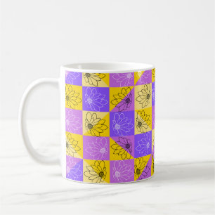 Purple and gold summer floral seamless pattern kaffeetasse