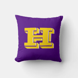 Purple and Gold Team Pride Monogram Kissen