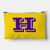 Purple and Gold Team Pride Monogram Zubehörtasche (Rückseite)