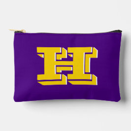 Purple and Gold Team Pride Monogram Zubehörtasche