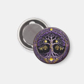 Purple and Gold Tree of Life Mandala Magnet (Vorderseite/Rückseite)