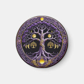 Purple and Gold Tree of Life Mandala Magnet (Vorne)