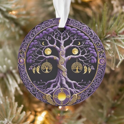 Purple and Gold Tree of Life Mandala Ornament (Baum)