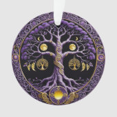 Purple and Gold Tree of Life Mandala Ornament (Vorderseite)