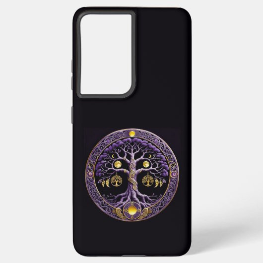 Purple and Gold Tree of Life Mandala Samsung Galaxy Hülle (Rückseite)