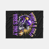 Purple And Gold Vibes Only Football Fan Gift  Fleecedecke (Vorderseite (Horizontal))