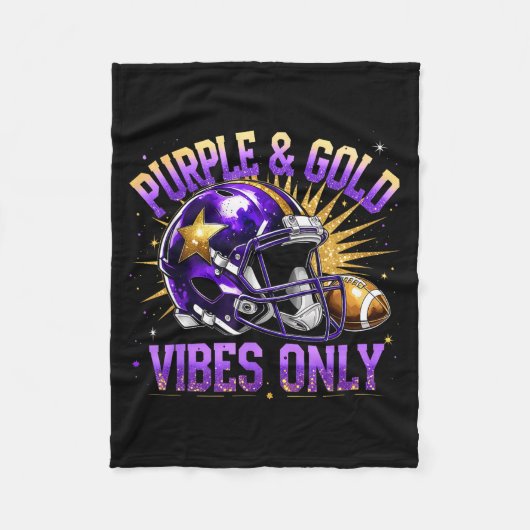 Purple And Gold Vibes Only Football Fan Gift  Fleecedecke (Vorderseite)