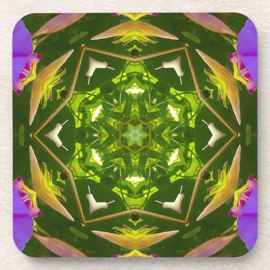 PURPLE AND GREEN ABSTRACT DRAWING. SAMER BRASIL. 4 GETRÄNKEUNTERSETZER (Vorderseite)