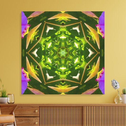 PURPLE AND GREEN ABSTRACT DRAWING. SAMER BRASIL. 4 LEINWANDDRUCK (Insitu (Wohnzimmer))