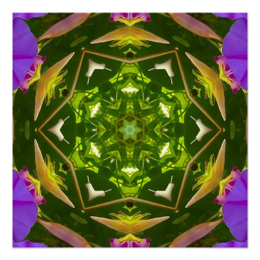 PURPLE AND GREEN ABSTRACT DRAWING. SAMER BRASIL. 4 POSTER (Vorderseite)