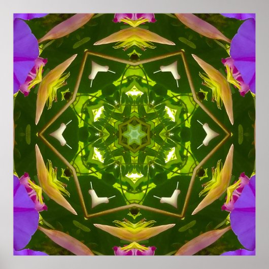 PURPLE AND GREEN ABSTRACT DRAWING. SAMER BRASIL. 4 POSTER (Vorne)