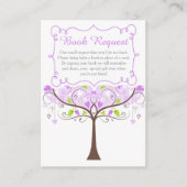 Purple and Green Bird Baby Shower Book Request Begleitkarte (Vorderseite)
