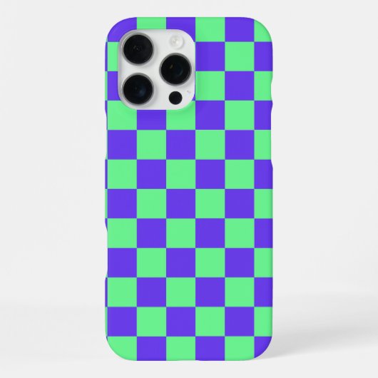 Purple and Green Checkerboard Pattern iPhone Hülle (Rückseite)