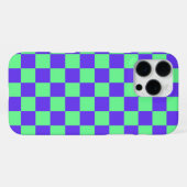 Purple and Green Checkerboard Pattern iPhone Hülle (Rückseite (Horizontal))