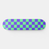 Purple and Green Checkerboard Pattern Skateboard (Horizontal)