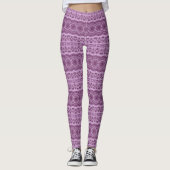 Purple and Lavender Geometric Mandala Pattern Leggings (Vorderseite)