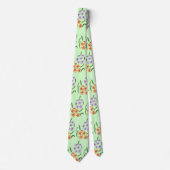 Purple and Orange Flowers on Light Green Ties Krawatte (Vorderseite)