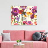 Purple and Orange Poppy Melody Leinwanddruck (Insitu (Wohnzimmer))