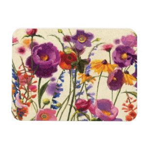 Purple and Orange Poppy Melody Magnet