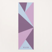 Purple And Pale Blue Triangle Color Blocks & Name Yogamatte (Vorderseite)