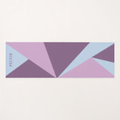 Purple And Pale Blue Triangle Color Blocks & Name Yogamatte (Vorderseite (Horizontal))