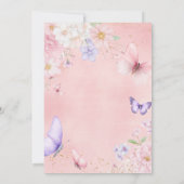 Purple and Pink Floral Butterfly 80th Birthday Einladung (Rückseite)