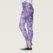 Purple and Pink Flowers on Lavender Background Leggings (Links)