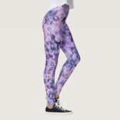 Purple and Pink Flowers on Lavender Background Leggings (Rechts)