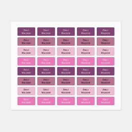 Purple and Pink Kids' Name Clothing School Labels Etiketten