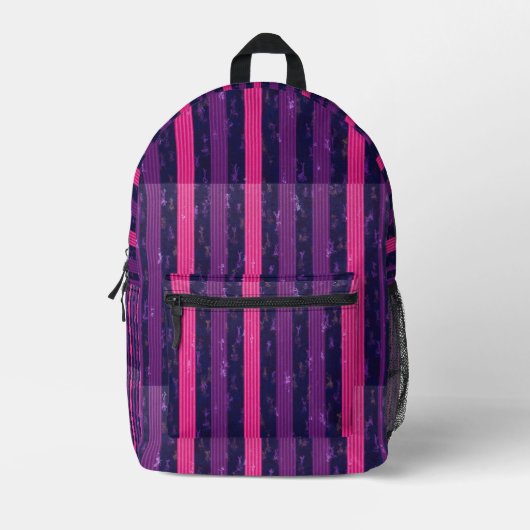 Purple and Pink Stripes  Bedruckter Rucksack (Vorderseite)