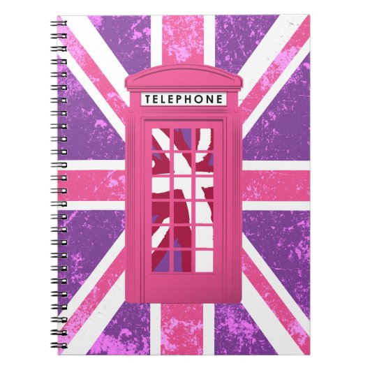 Purple and Pink Vintage Phone Booth Notizblock (Vorderseite)