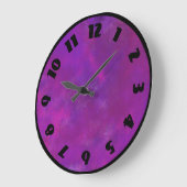 Purple and Pink Watercolor Abstract Texture Große Wanduhr (Winkel)